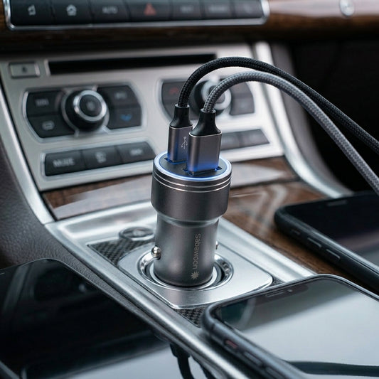 Sabawoon 18W Fast Charging Car Adapter – Dual USB Portable Car Charger