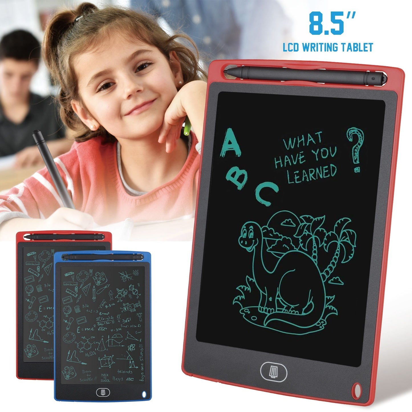 2-in-1 Kids Pencil Case with LCD Writing Pad