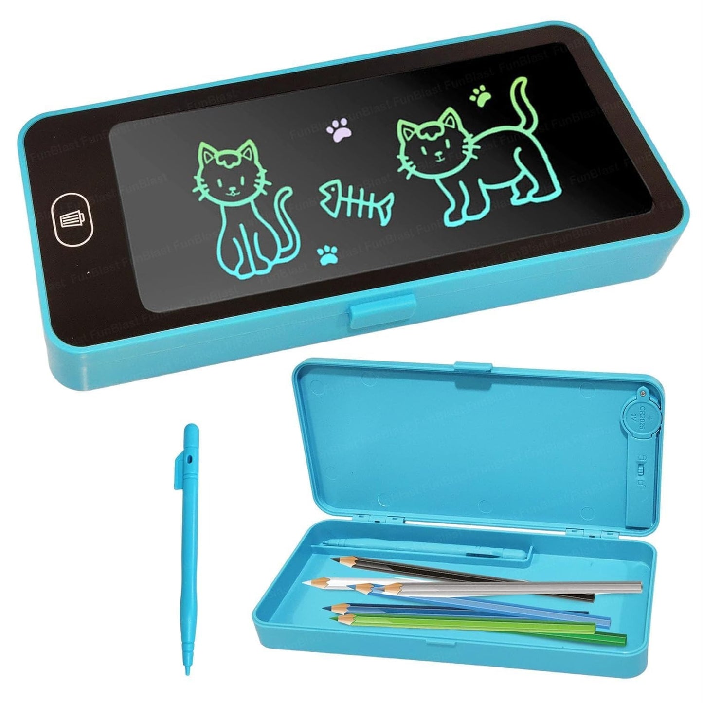 2-in-1 Kids Pencil Case with LCD Writing Pad