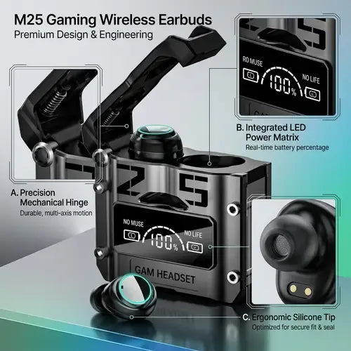 M25 Wireless Bluetooth Earbuds with Touch Control