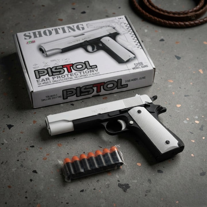 Model 519B Toy Pistol with Soft Bullets for Kids