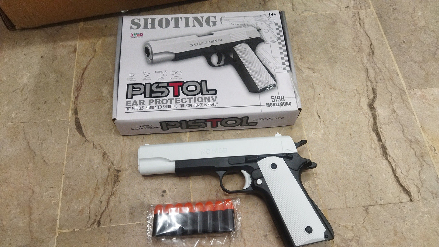 Model 519B Toy Pistol with Soft Bullets for Kids